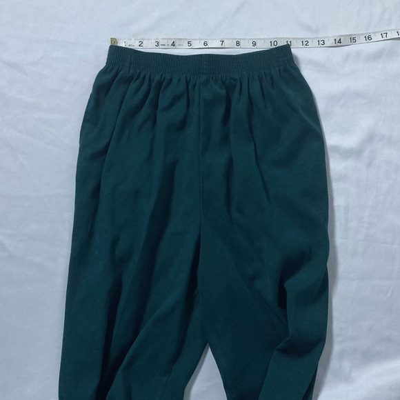 Vintage Bon Worth Deep Sea Green Suede Elastic Waist Pants Size SP - Picture 7 of 8